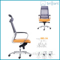 893-1A Adjustable Ergonomic Mesh high backrest with leather seat Computer Office chair Task Chair Metal Base with headrest